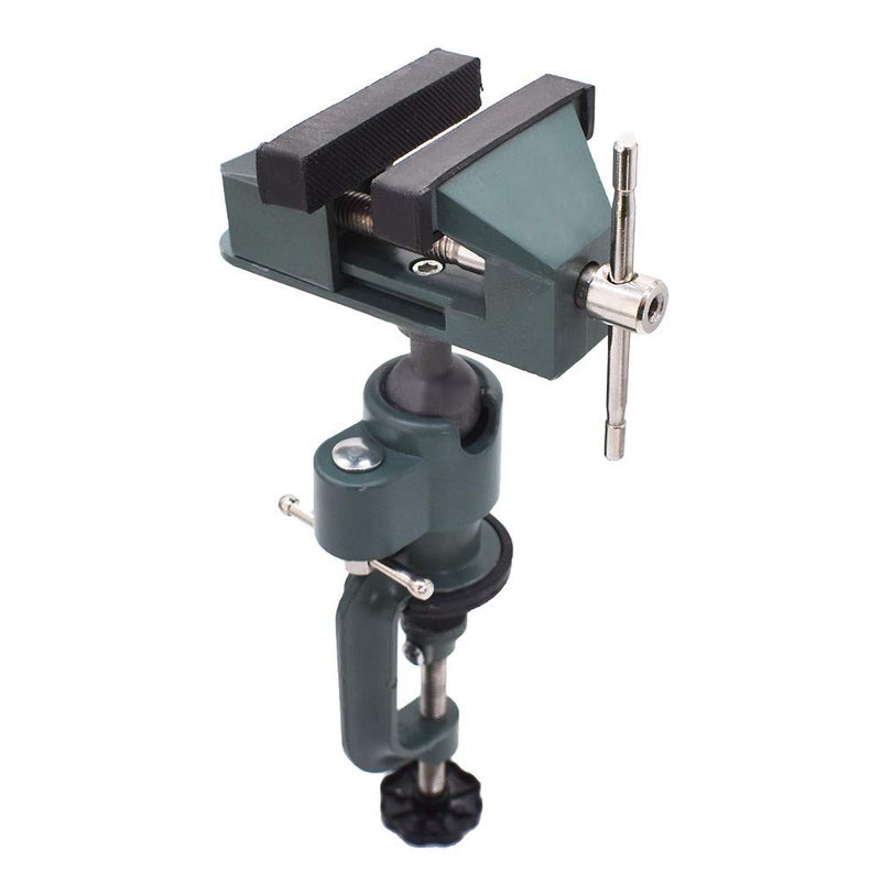 findmall Universal Table Vise 3" Aluminum Swivel Bench Vise 360 Degrees Rotating Fit for Holding Small Parts in Jewelry Hobby Model Making Electronics and More - Image 1